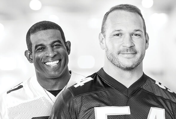 Deion Sanders and Brian Urlacher, RESTORE hair transplant clients