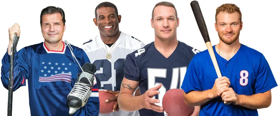 Eddie Olczyk, Deion Sanders, Brian Urlacher, and Ian Happ — RESTORE Hair clients